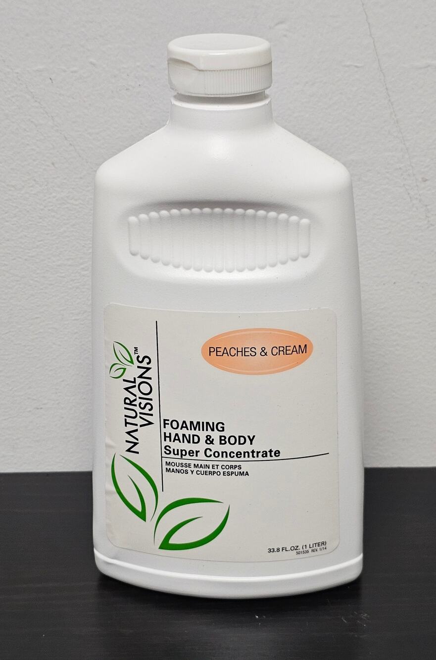 Natural Visions Foaming Hand & Body Soap Super Concentrate Peaches&Cream-1Liter
